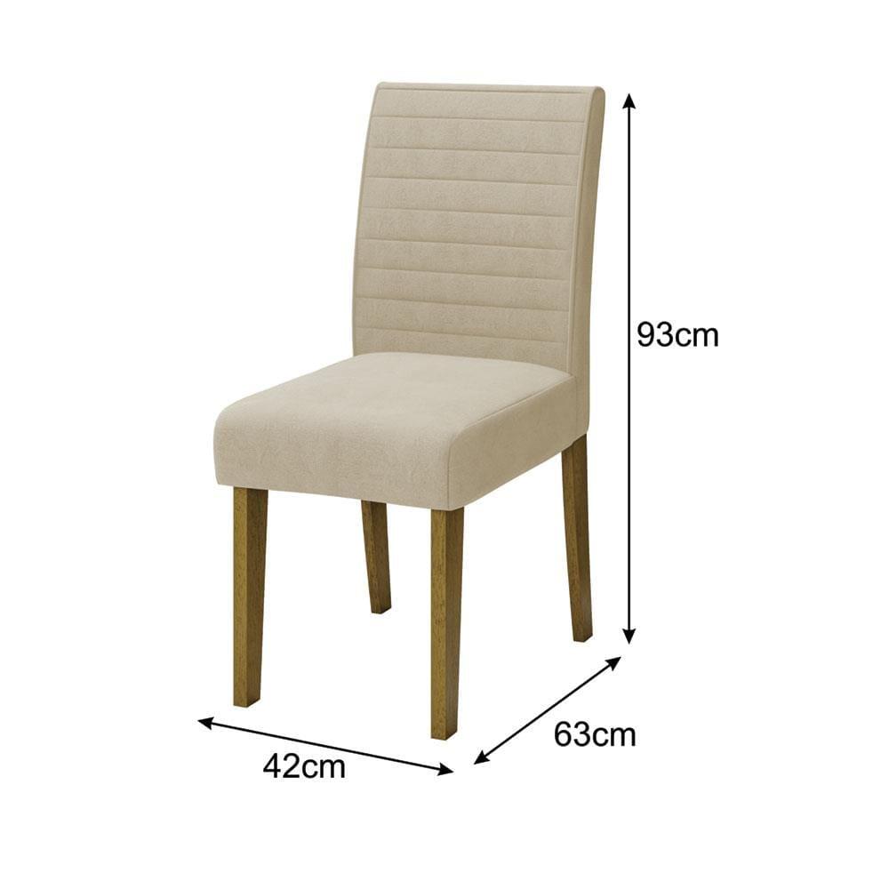 Mesa de Jantar Retangular Dobuê Creta Light 180x90cm com 6 Cadeiras Estofadas Revestidas em Tecido Veloplus - 12