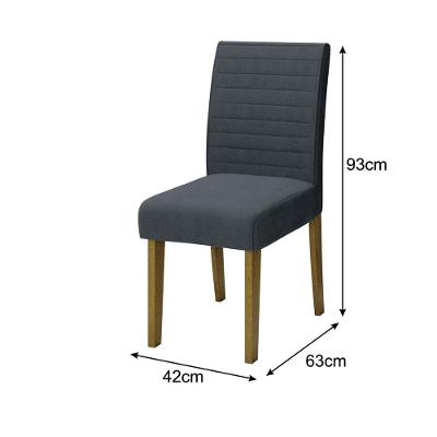 Mesa de Jantar Retangular Dobuê Creta Light 180x90cm com 6 Cadeiras Estofadas Revestidas em Tecido Veloplus