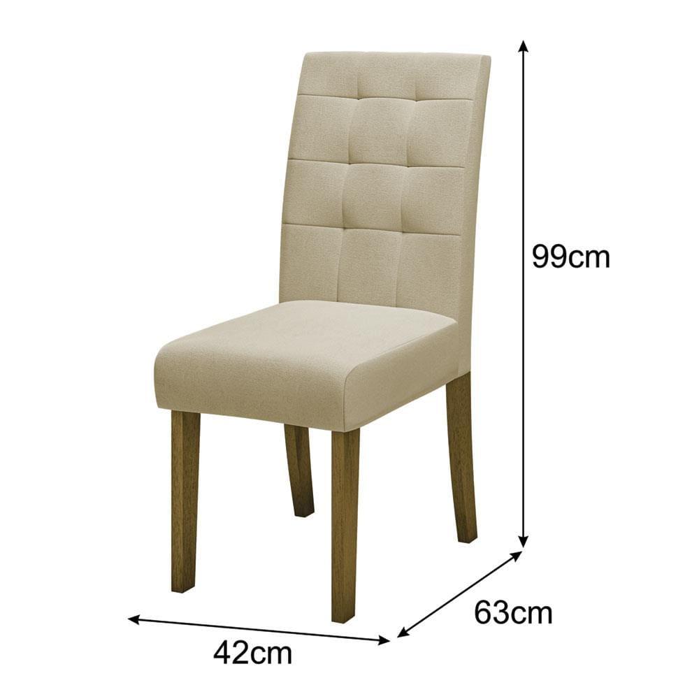 Mesa de Jantar Retangular Dobuê Dubai Light 160x90cm com 6 Cadeiras Estofadas Revestidas em Tecido Veloplus - 6