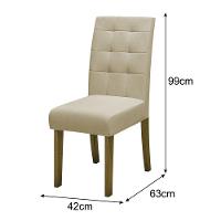 Mesa de Jantar Retangular Dobuê Dubai Light 160x90cm com 6 Cadeiras Estofadas Revestidas em Tecido Veloplus - 6