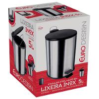 Lixeira Euro Home com Pedal LIX2287-PT em Inox e PP – 5 L - 6