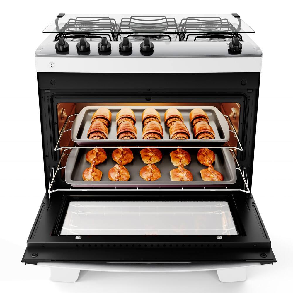 Fogão Atlas 5 Bocas Agile Up com Mesa de Inox, Grade Dupla no Forno e Acendimento automático Bivolt – Branco - 5