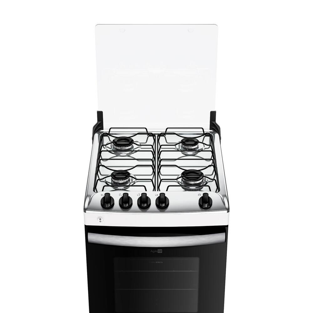 Fogão Atlas 4 Bocas Agile Up com Mesa de Inox, Grade Dupla no Forno e Acendimento automático Bivolt - Branco - 3