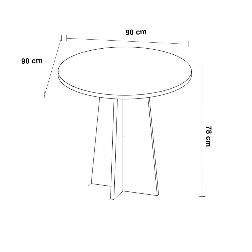 Mesa de Jantar Redonda Viero Criative com 4 Cadeiras Vênus Estofadas e Revestidas - 5
