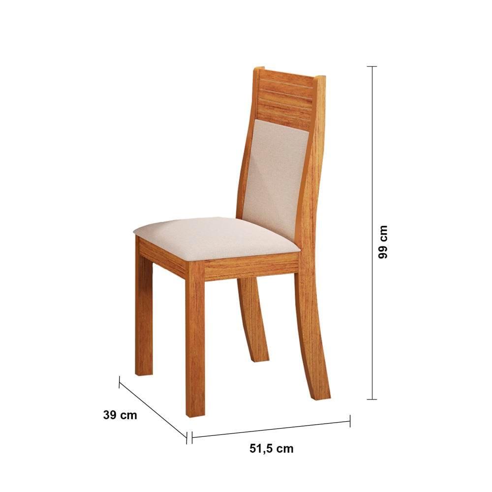 Mesa de Jantar Retangular Viero Vivere com 4 Cadeiras Roma Estofadas e Revestidas - 4