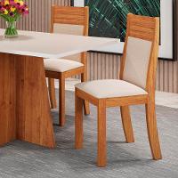 Mesa de Jantar Retangular Viero Vivere com 4 Cadeiras Roma Estofadas e Revestidas - 2