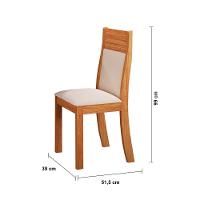 Mesa de Jantar Retangular Viero Vivere com 4 Cadeiras Roma Estofadas e Revestidas