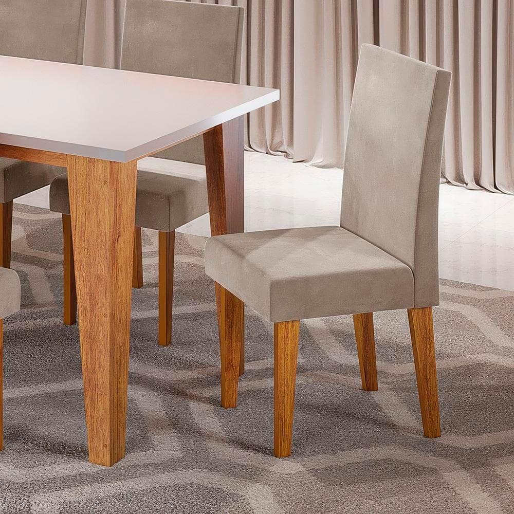 Mesa de Jantar Retangular Viero Milão com 6 Cadeiras Vênus Estofadas e Revestidas - 2