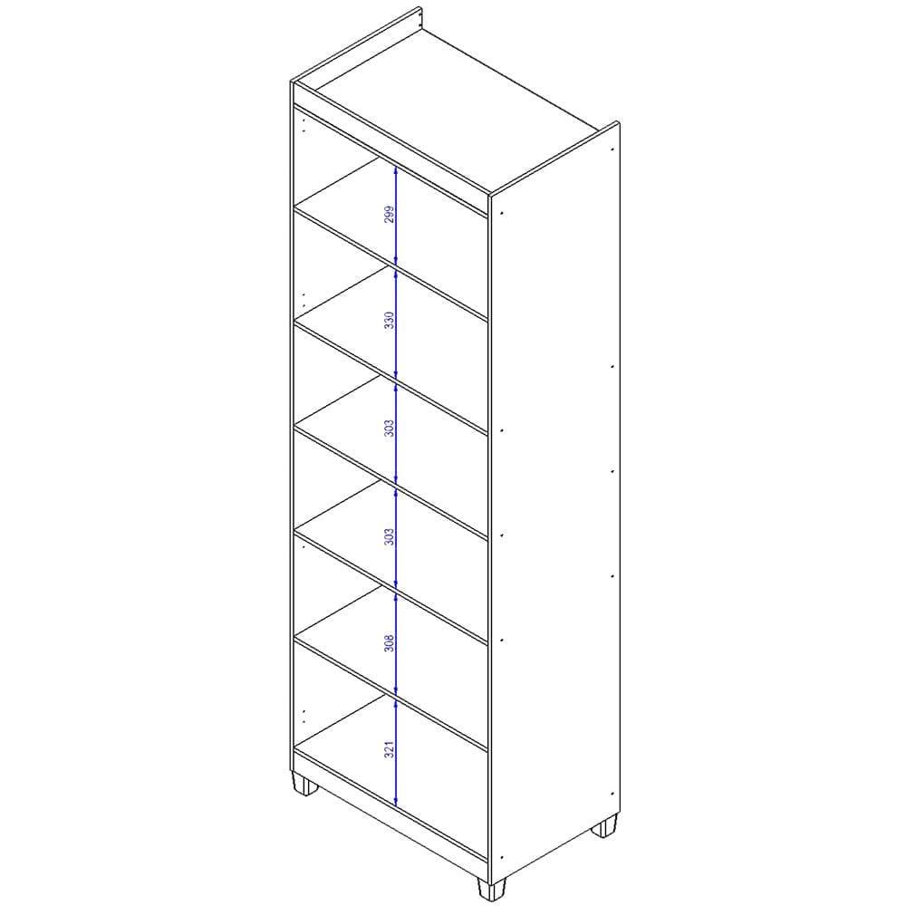 Armário Multiuso Bartira Gigante com 2 Portas e 5 Prateleiras - Branco Fosco - 4