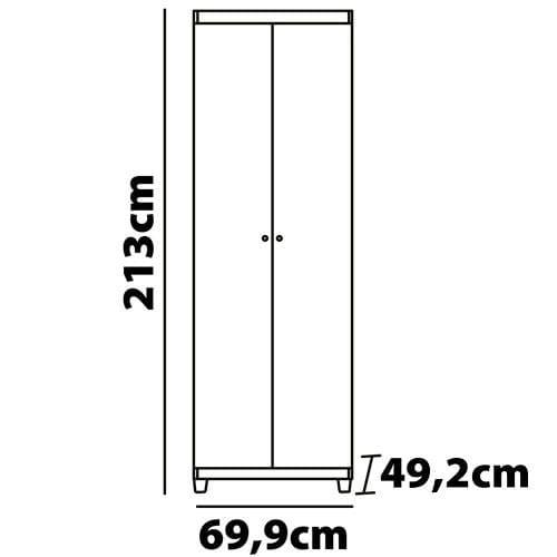 Armário Multiuso Bartira Gigante com 2 Portas e 5 Prateleiras - Branco Fosco - 5