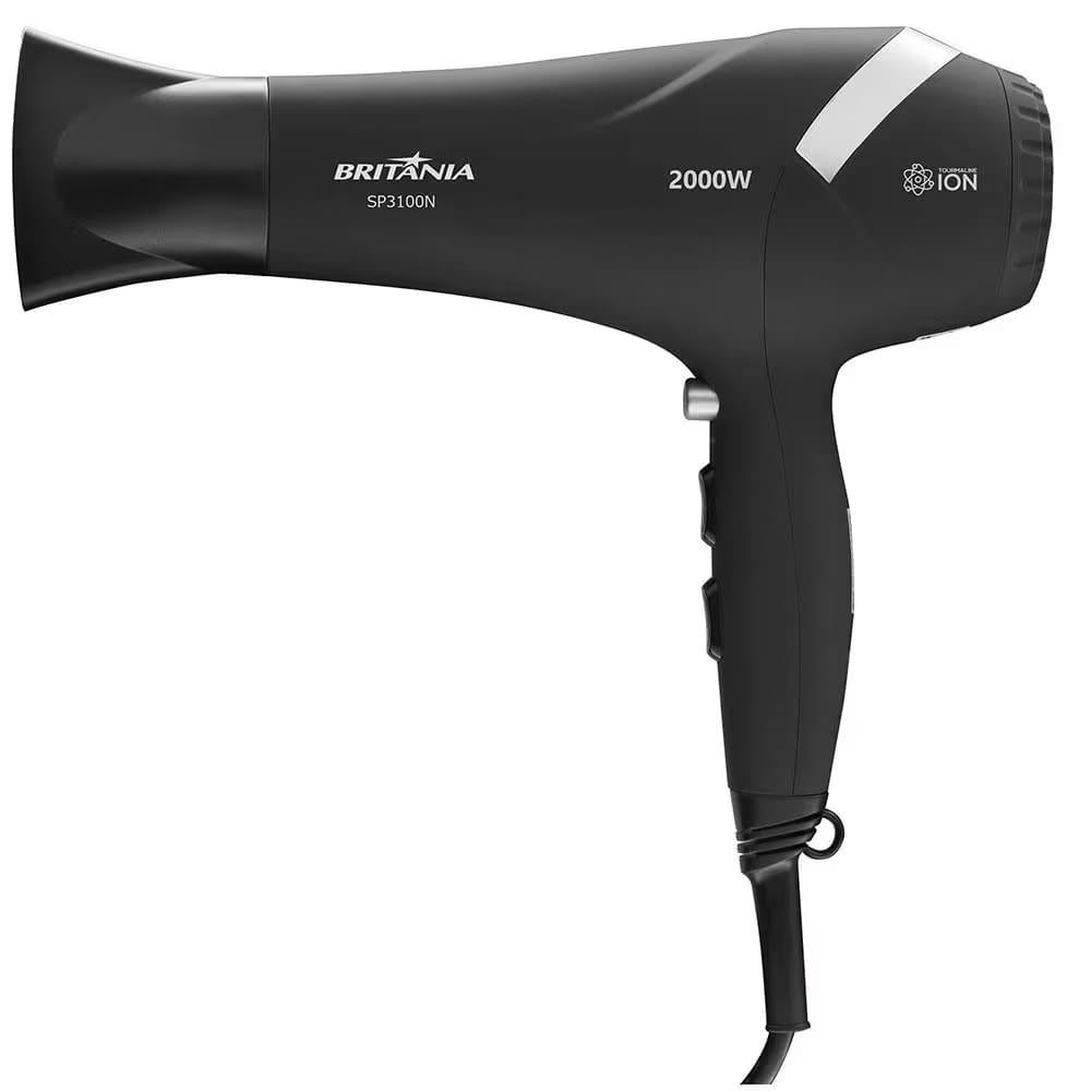 Escova Secadora Britânia Soft BES12 Luz Infrared 1300W - Vermelha/Preta + Secador de Cabelos Britânia SP3100 2000W - Preto - 2