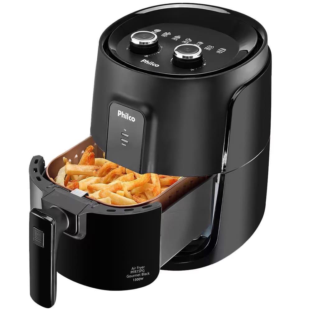 Fritadeira Elétrica Sem Óleo Air Fry Philco PFR15PG Gourmet Gold 4,3L Preta + Liquidificador PH900 Preto 1200W com 12 Velocidades - 3