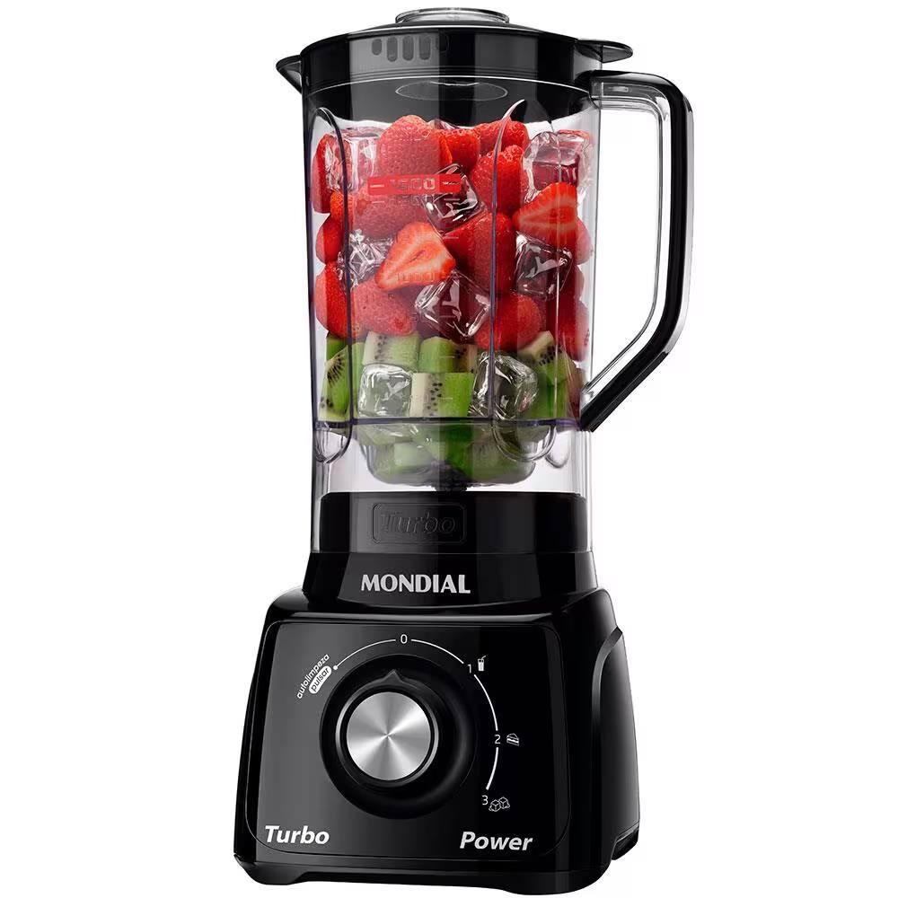 Fritadeira Elétrica Sem Óleo Air Fryer Mondial AFN40BI 4L - Preta/Inox + Liquidificador Mondial Turbo Power L-99 FB 500W com 3 Velocidades - Preto - 3