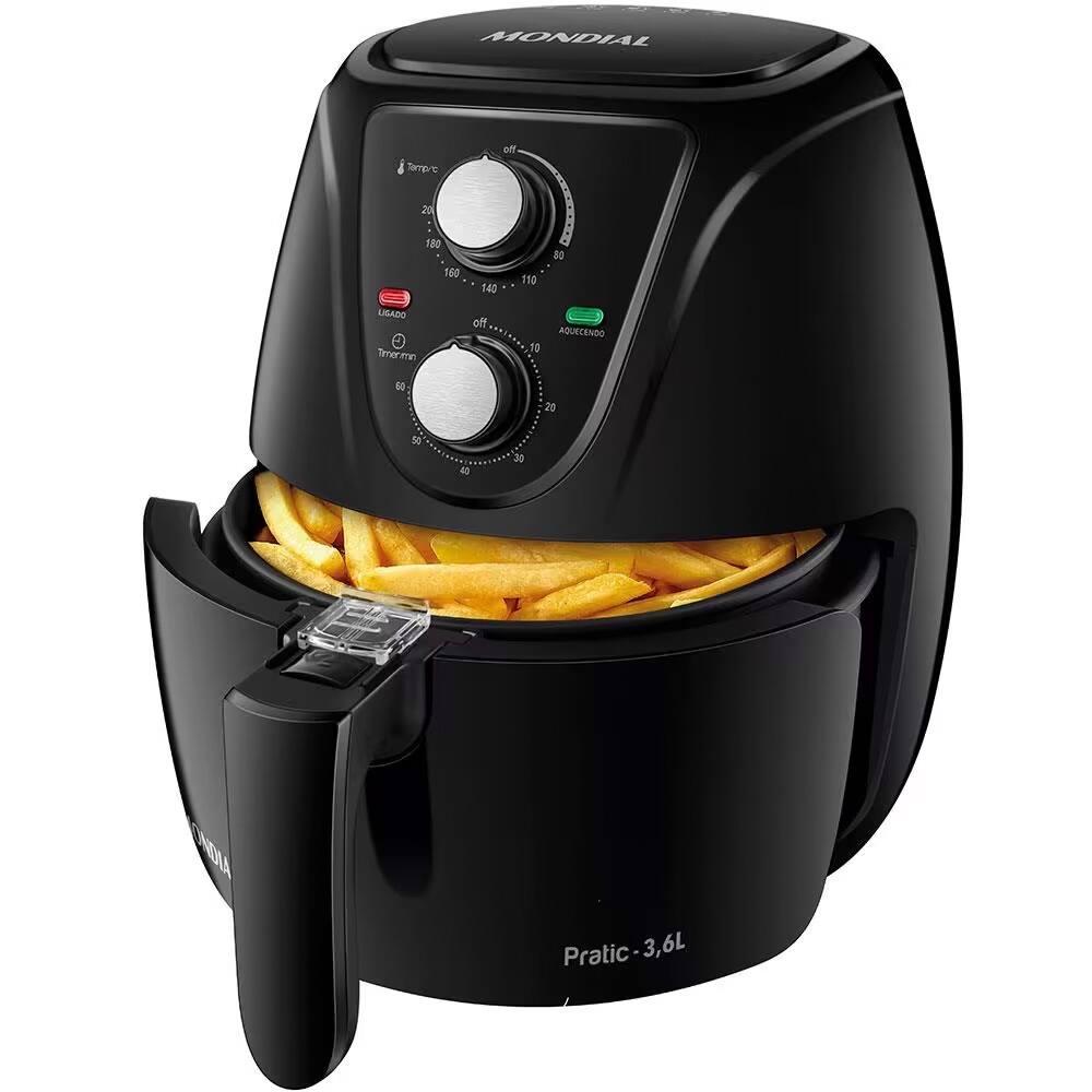 Fritadeira Elétrica Sem Óleo Air Fryer Mondial AF-36-FB 3,6L - Preto + Liquidificador Mondial Turbo Power L-99 FB 500W com 3 Velocidades - Preto - 3