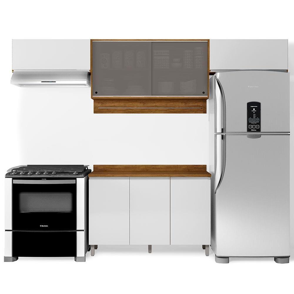 Cozinha Completa Bartira Amazonita com 7 Portas e 3 Prateleiras - 280cm de largura - 2