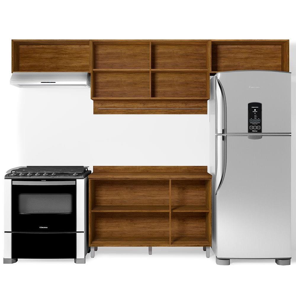 Cozinha Completa Bartira Amazonita com 7 Portas e 3 Prateleiras - 280cm de largura - 3