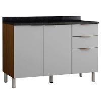 Cozinha Completa Bartira Rubi com 5 Portas, 3 Gavetas e 3 Prateleiras - 200cm de largura - 6