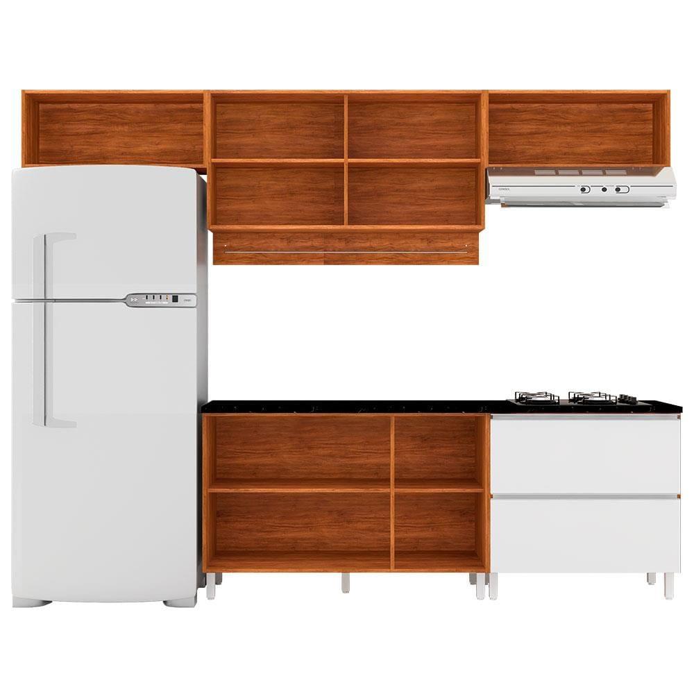 Cozinha Completa Bartira Amazonita com 7 Portas, 1 Gaveta e 4 Prateleiras - 280cm de largura - 3