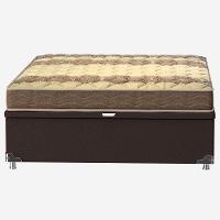Cama Box de Casal Probel Guarda Costas Espuma D33 com Box Baú Probel Universal 54x138x188cm - Bege/Marrom