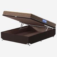 Cama Box de Casal Probel Guarda Costas Espuma D33 com Box Baú Probel Universal 54x138x188cm - Bege/Marrom - 5