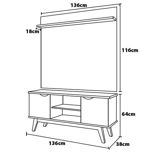 Rack com Painel Patrimar Marselha para TVs de até 46” - 7