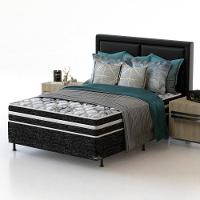 Cama Box de Casal Probel Guarda Costas Premium Hiper Firme Espuma D20, 28 e 40 60x138x188cm - Branco/Preto