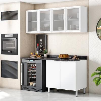 Cozinha Compacta Bartira Rubi com 6 Portas e 3 Prateleiras 160cm de Largura