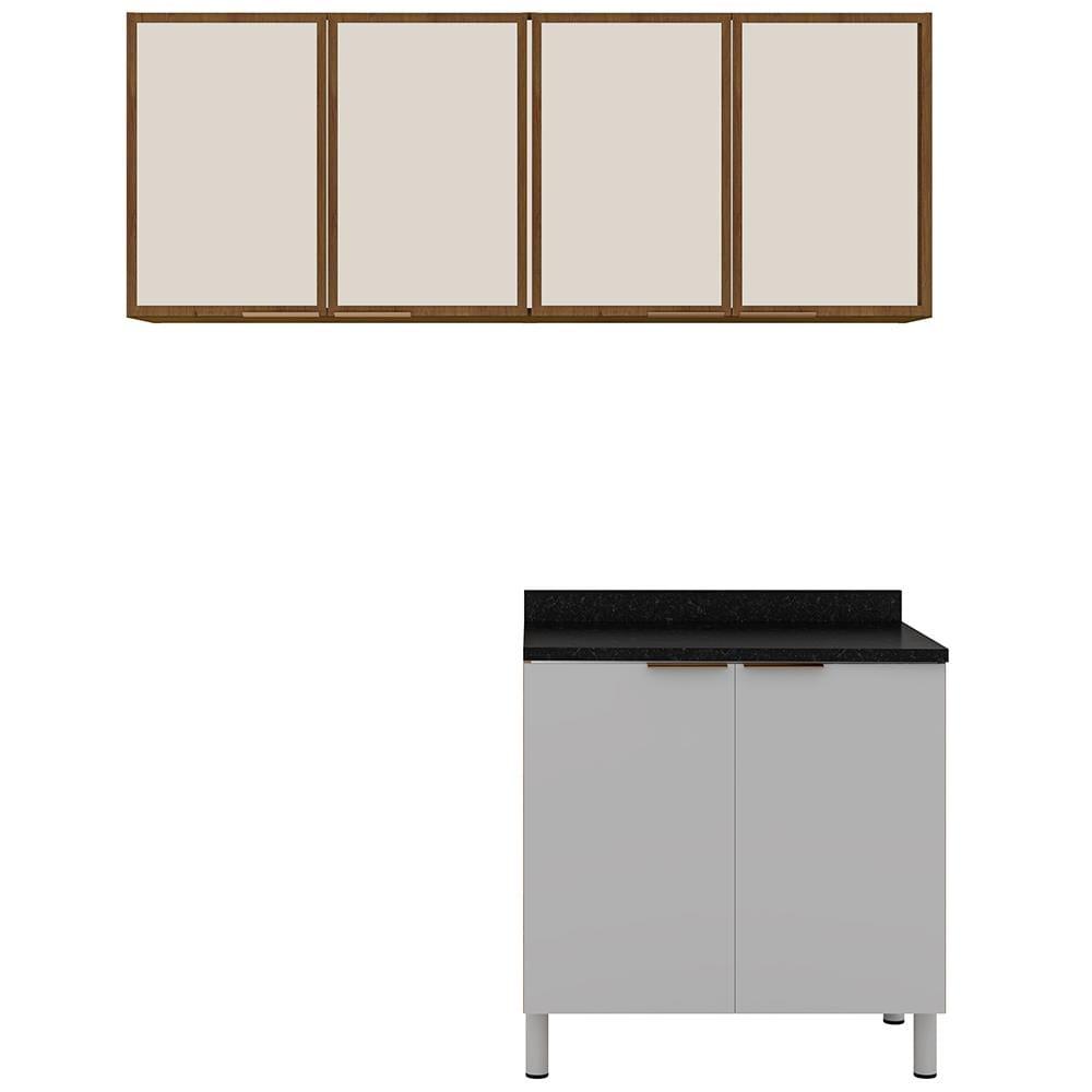 Cozinha Compacta Bartira Rubi com 6 Portas e 3 Prateleiras 160cm de Largura - 2