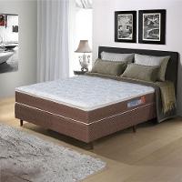 Cama Box de Casal Umaflex Berlim com Pillow Top e Molas Ensacadas 72x138x188 cm - Castor/Branco - 1