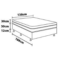 Cama Box de Casal Umaflex Berlim com Pillow Top e Molas Ensacadas 72x138x188 cm - Castor/Branco - 4