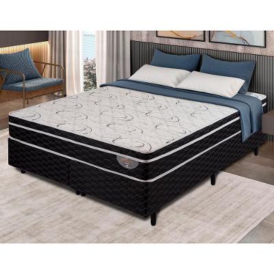 Cama Box King Size Apolo Spuma Bellagio com Molas Superlastic 62x193x203cm - Preto