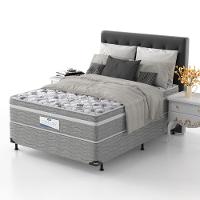 Cama Box de Casal Probel Century D28 com Molas Ensacadas e Pillow Euro 70x138x188cm - Branco/Cinza - 5