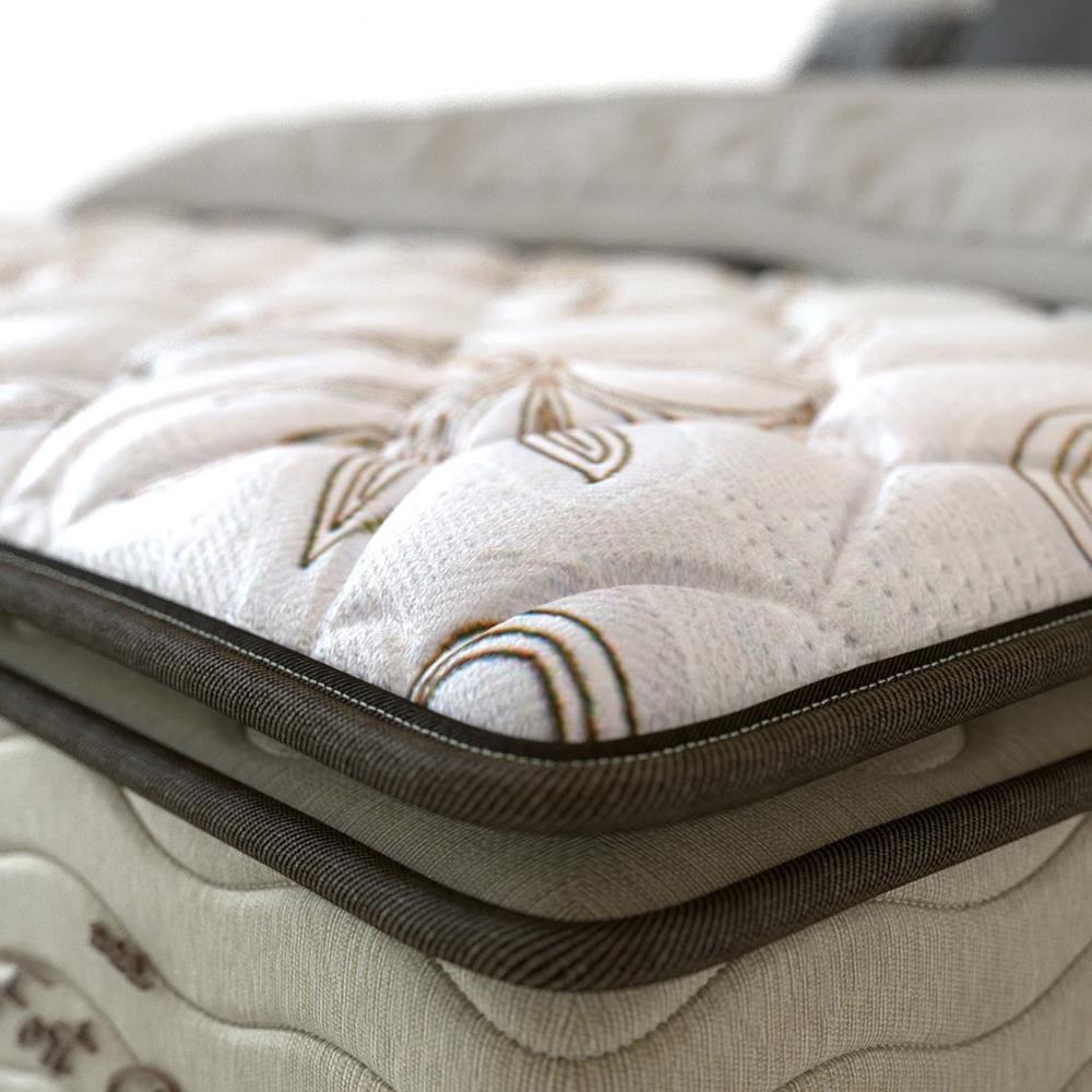 Cama Box de Casal Probel Fort Comfort com Pillow Top e Molas Prolastic 72x138x188cm - Branco/Bege - 5