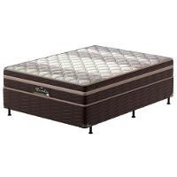Cama Box Casal Probel Nevada com Euro Pillow e Molas Ensacadas 64x138x188 cm - Bege/Marrom - 1