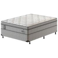 Cama Box Casal Probel Alabama com Euro Pillow e Molas Ensacadas 68x138x188 cm - Branco/Cinza - 1