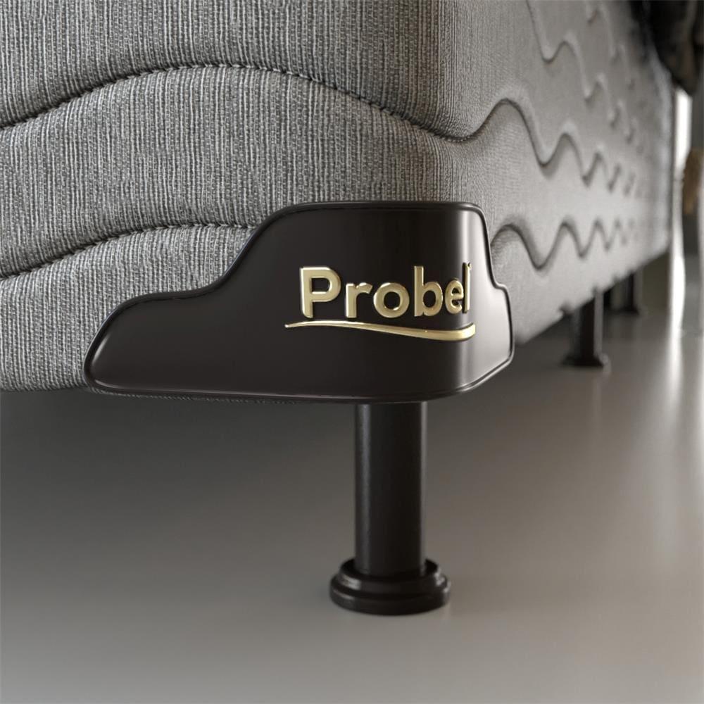Cama Box Queen Size Probel Alabama com Euro Pillow e Molas Ensacadas 68x158x198 cm - Branco/Cinza - 7
