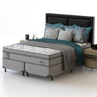 Cama Box Queen Size Probel Alabama com Euro Pillow e Molas Ensacadas 68x158x198 cm - Branco/Cinza - 2