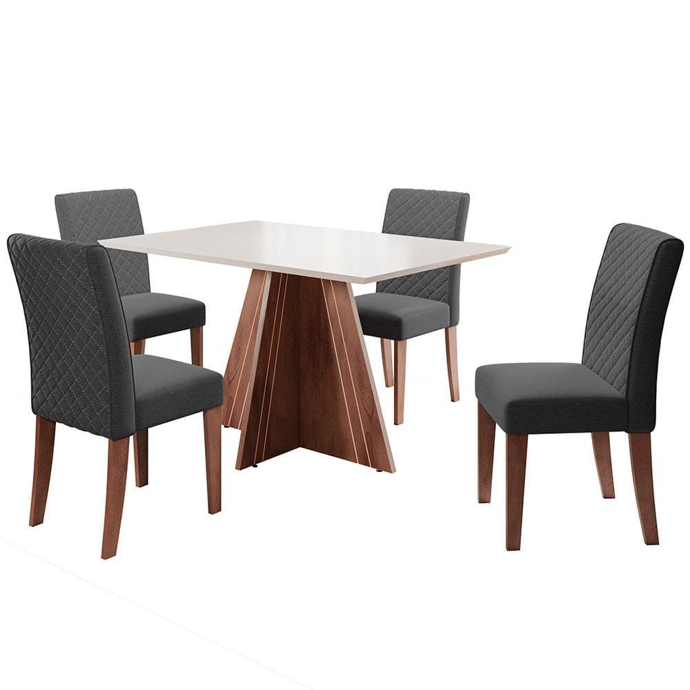 Mesa de Jantar Retangular Dobuê Dublin com 4 Cadeiras Revestidas em Tecido Veloplus - 2