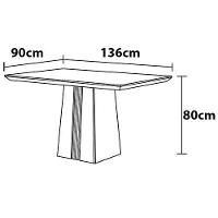 Mesa de Jantar Retangular Dobuê Dublin com 4 Cadeiras Revestidas em Tecido Veloplus - 3