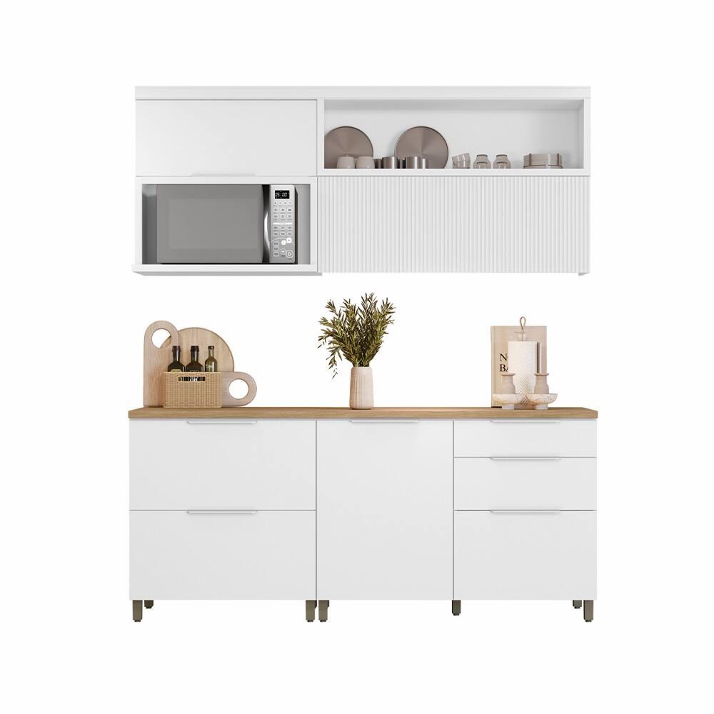 Cozinha Compacta Nesher Marquesa com 4 Portas, 4 Gavetas e 3 Prateleiras – 200 cm de Largura - 2