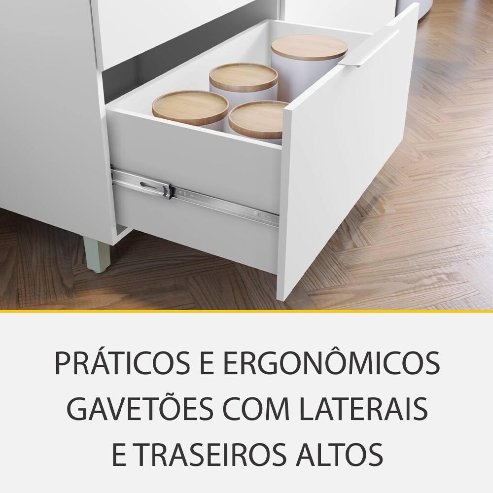 Cozinha Compacta Nesher Marquesa com 4 Portas, 4 Gavetas e 3 Prateleiras – 200 cm de Largura - 9