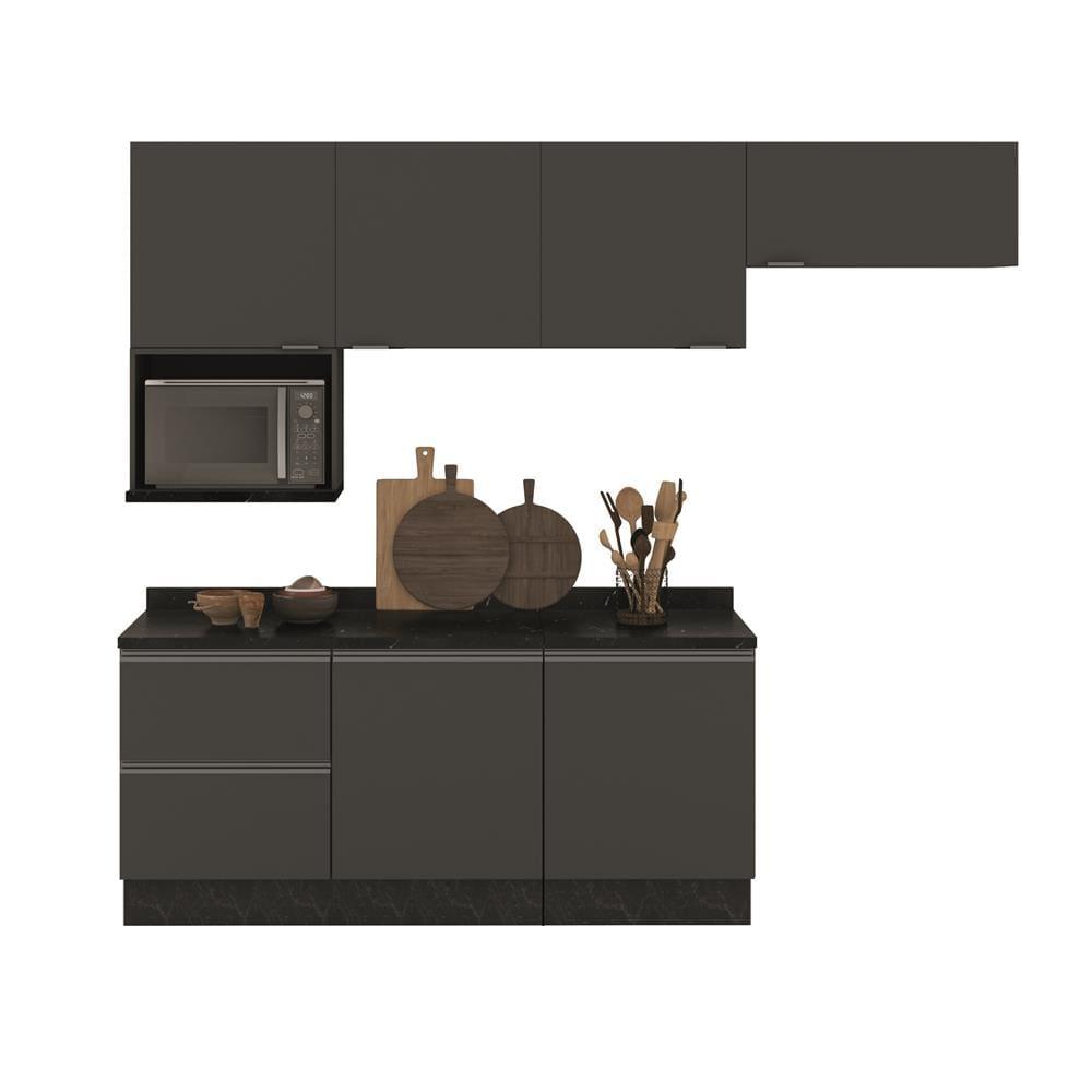 Cozinha Completa Bartira Linea 6 Portas, 3 Gavetas e Nicho - 260cm de largura - 1