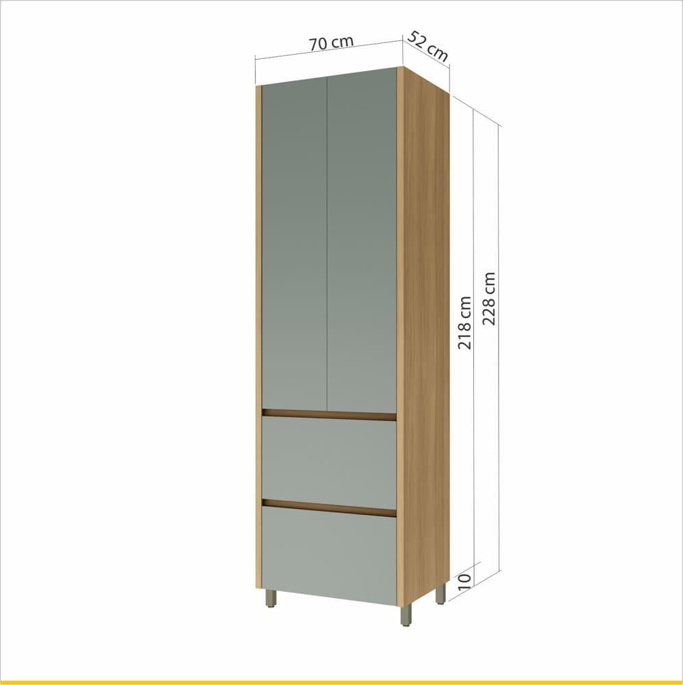 Paneleiro Nesher Rainha 70cm MDF 15mm com 2 Portas, 2 Gavetas e 3 Prateleiras - 4