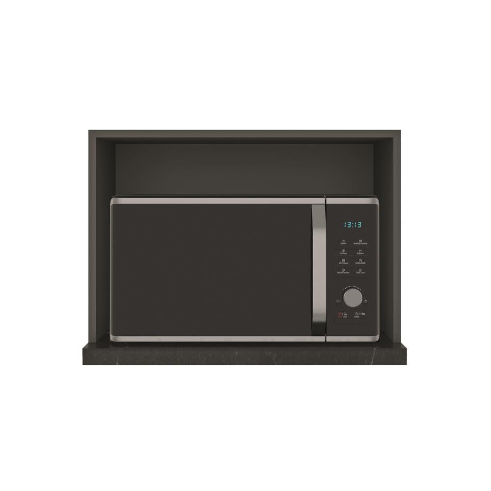 Cozinha Completa Bartira Linea com 6 Portas, 3 Gavetas, Portas de Vidro e Nicho - 260 cm de Largura - 6