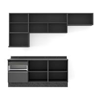 Cozinha Completa Bartira Linea com 6 Portas, 3 Gavetas, Portas de Vidro e Nicho - 260 cm de Largura - 3