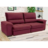 Sofá de 4 Lugares Linoforte Barcellos com 230 cm de Largura, Retrátil/Reclinável, com Revestimento em Tecido Suede - 5