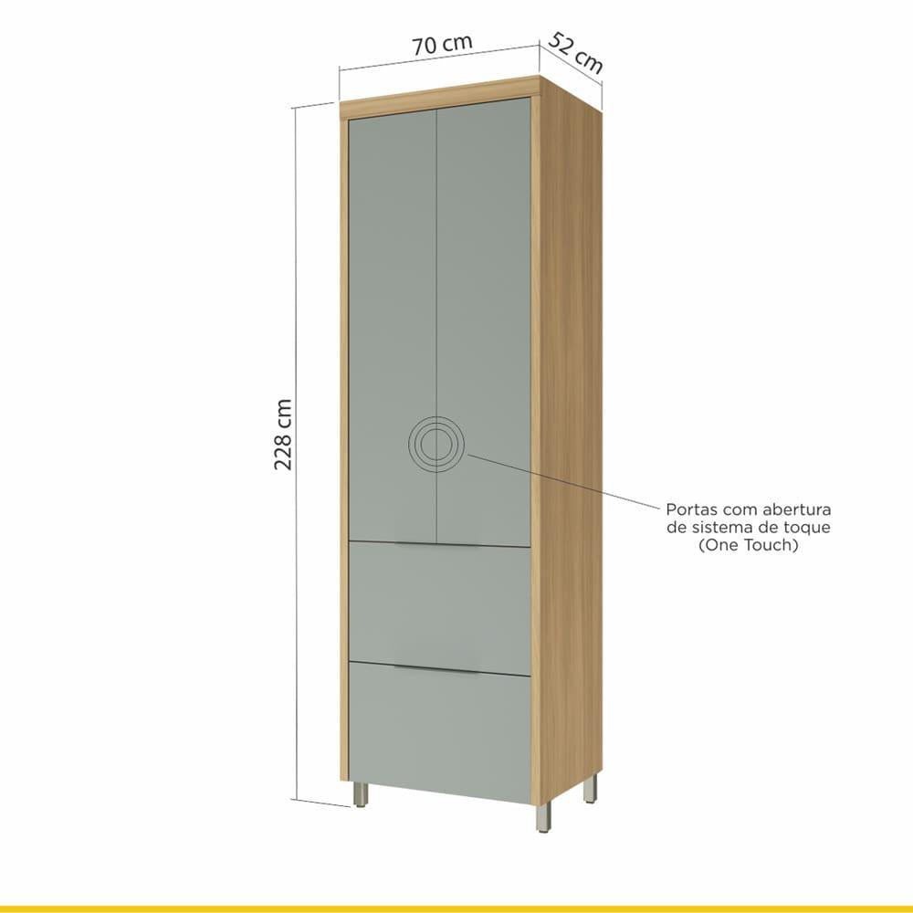 Paneleiro Nesher Marquesa 70cm MDF 15mm com 2 Portas, 2 Gavetas e 3 Prateleiras - 4