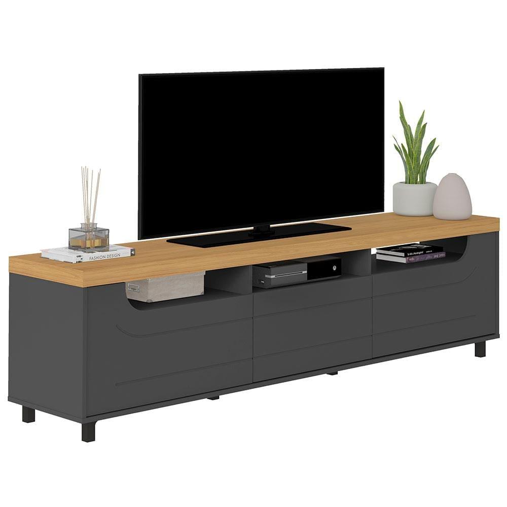 Rack Artely Mercury com 2 Portas e 1 Gaveta, 200 cm de Largura, Ideal para TV de até 75" - 2