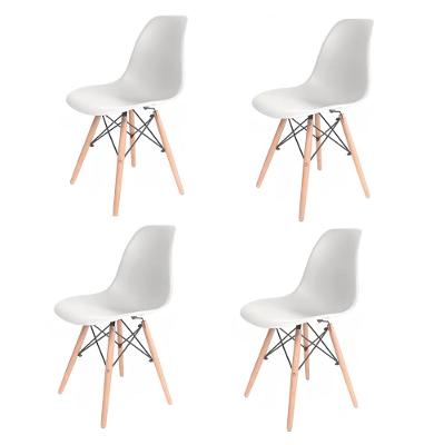 Conjunto com 4 Cadeiras de Jantar SeatCo Eames em Polipropileno com Pés Palito