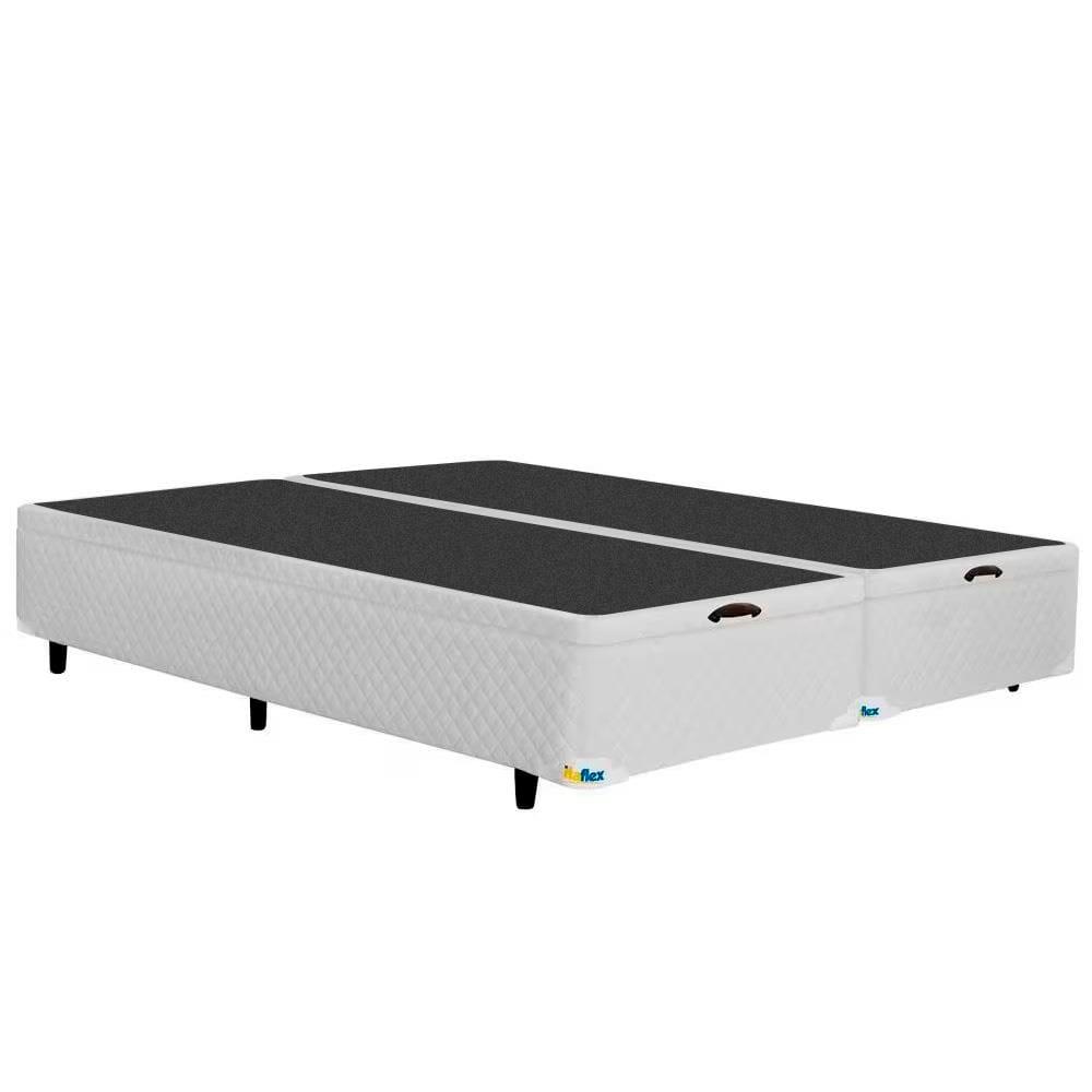 Cama Box Queen Size MGA Universal com Baú e Pistão a Gás + Colchão Umaflex Itália com Pillow Top e Molas Ensacadas 26x158x198cm – Branca - 2